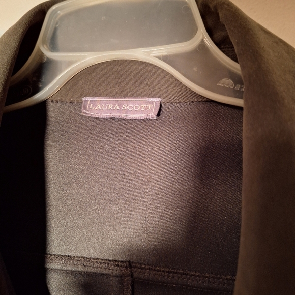 Gray Button Down Belted Lightweight Blazer Jacket Gray GREEN Laura Scott - Picture 4 of 4